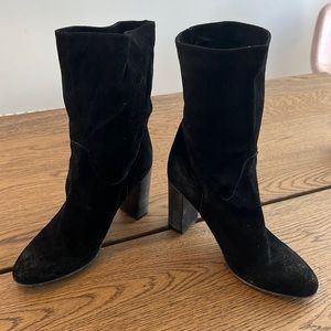 Free people ankle boots, distressed faux suede